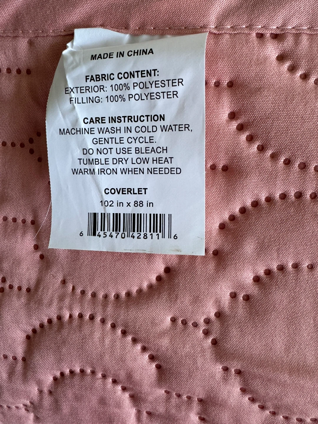 Quilted Coverlet - Pink - photo 2