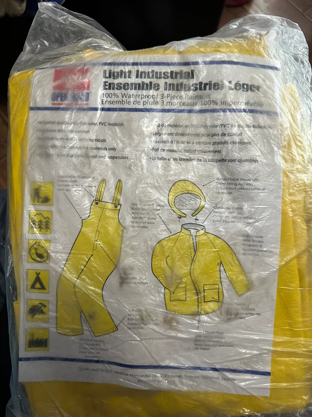 Open Road 3-Piece Rain Suit XL Yellow