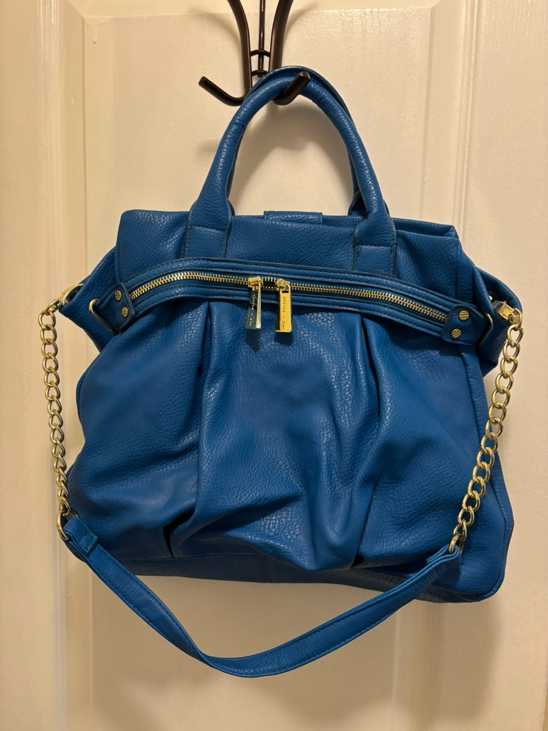 Olivia + Joy Blue Leather Handbag