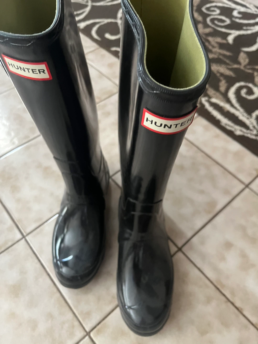 Hunter Huntress Gloss Tall Boots size 6