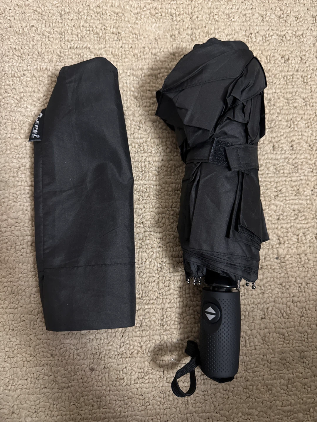Black Compact Umbrella with Case