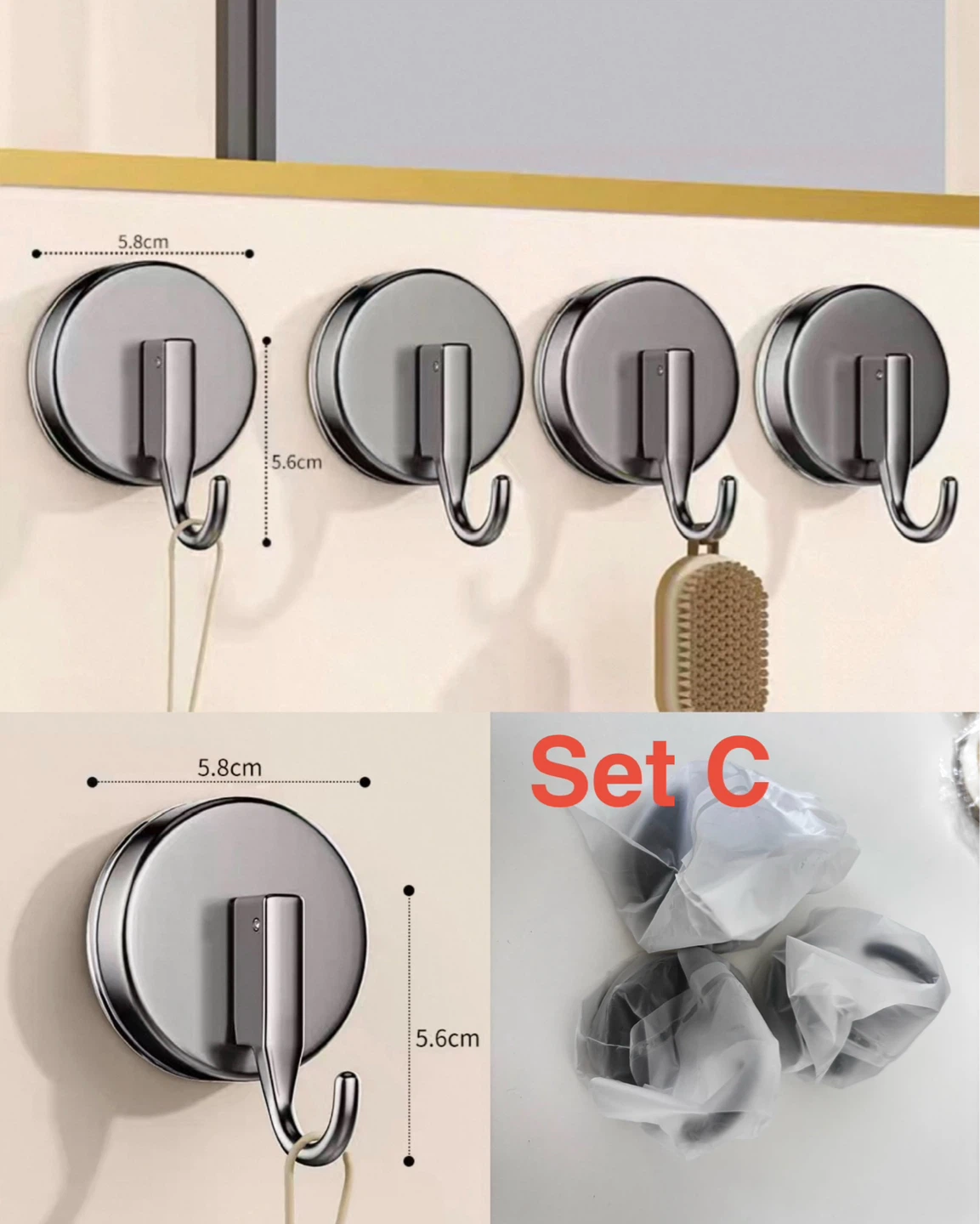 Brand New Multi-Style Hanging Hooks Set (Adhesive & Suction) - photo 4