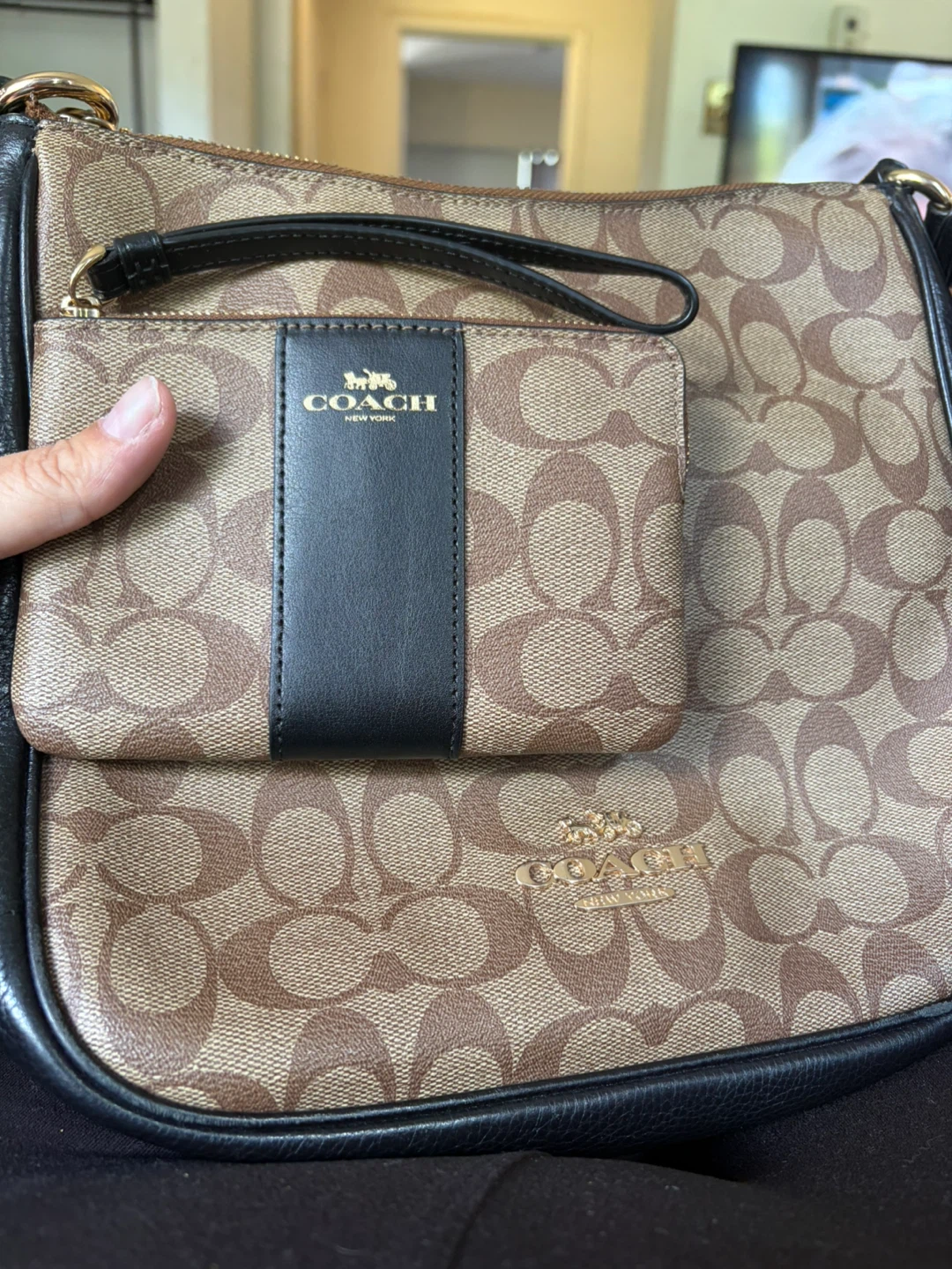 Coach Signature  Shoulder Bag with Wristlet