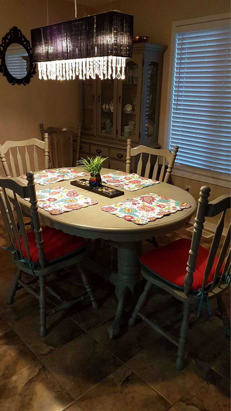 Round Dining Table Set with 6 Chairs - photo 2