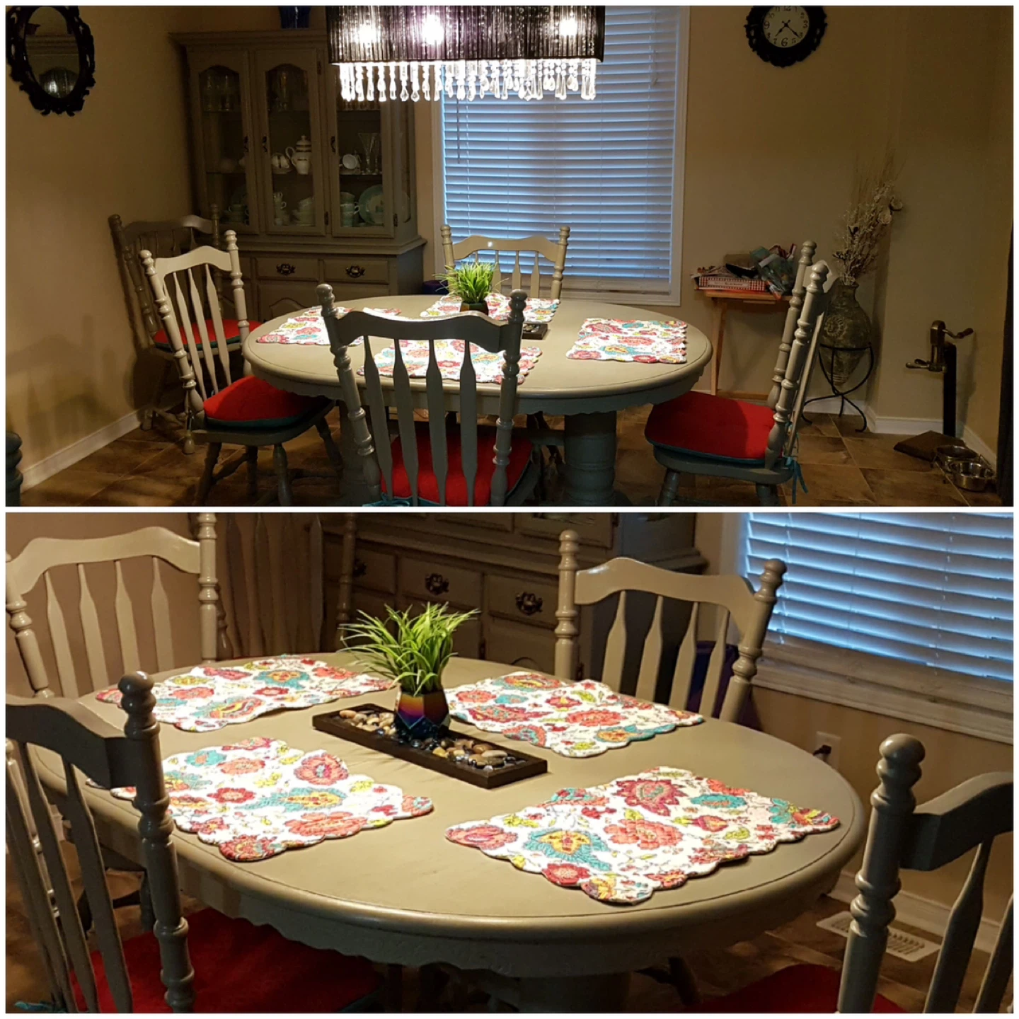 Round Dining Table Set with 6 Chairs