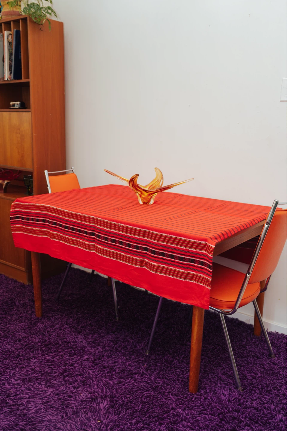 Vintage 1970s Woven Sunset Stripe Tablecloth - photo 5