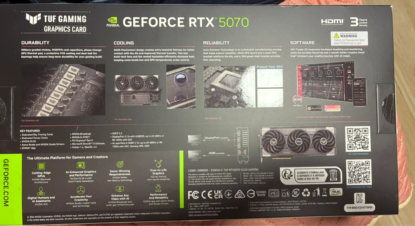 ASUS TUF Gaming GeForce RTX 5070 OC Edition Graphics Card - photo 2