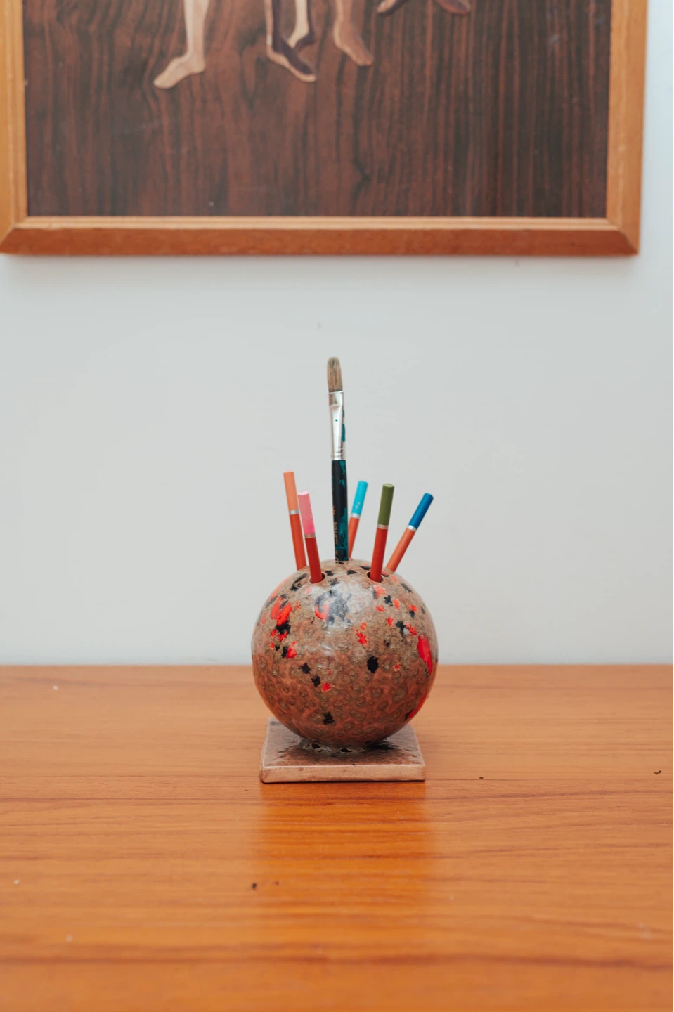 Vintage Artist’s Ceramic Pencil & Brush Holder - photo 4