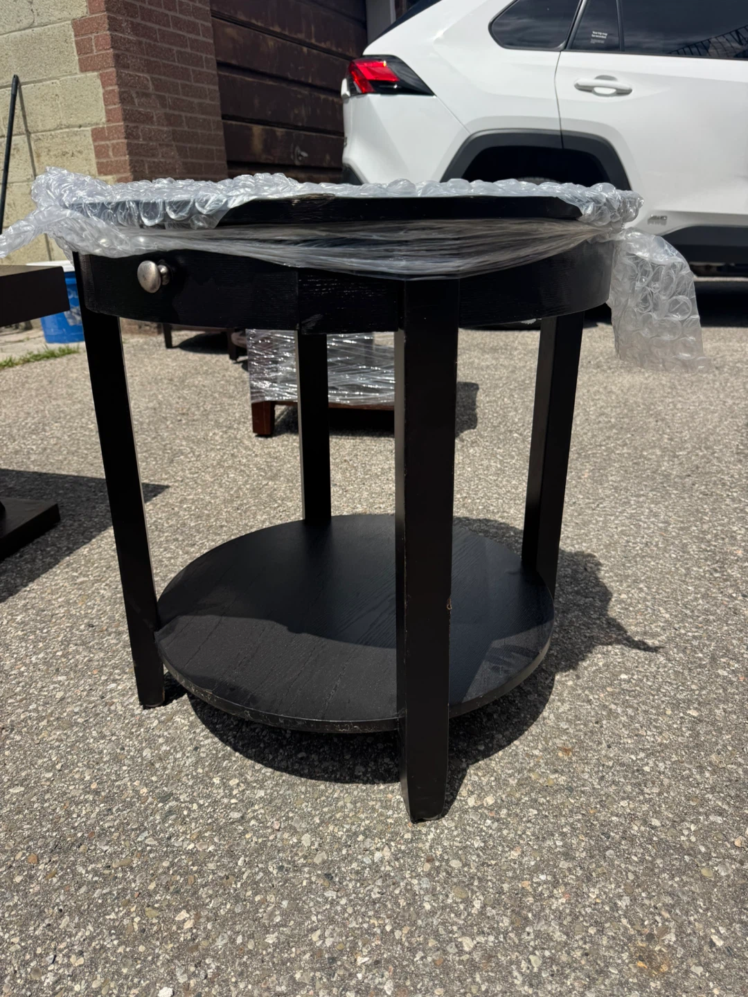 Black End Table with Shelf - photo 2