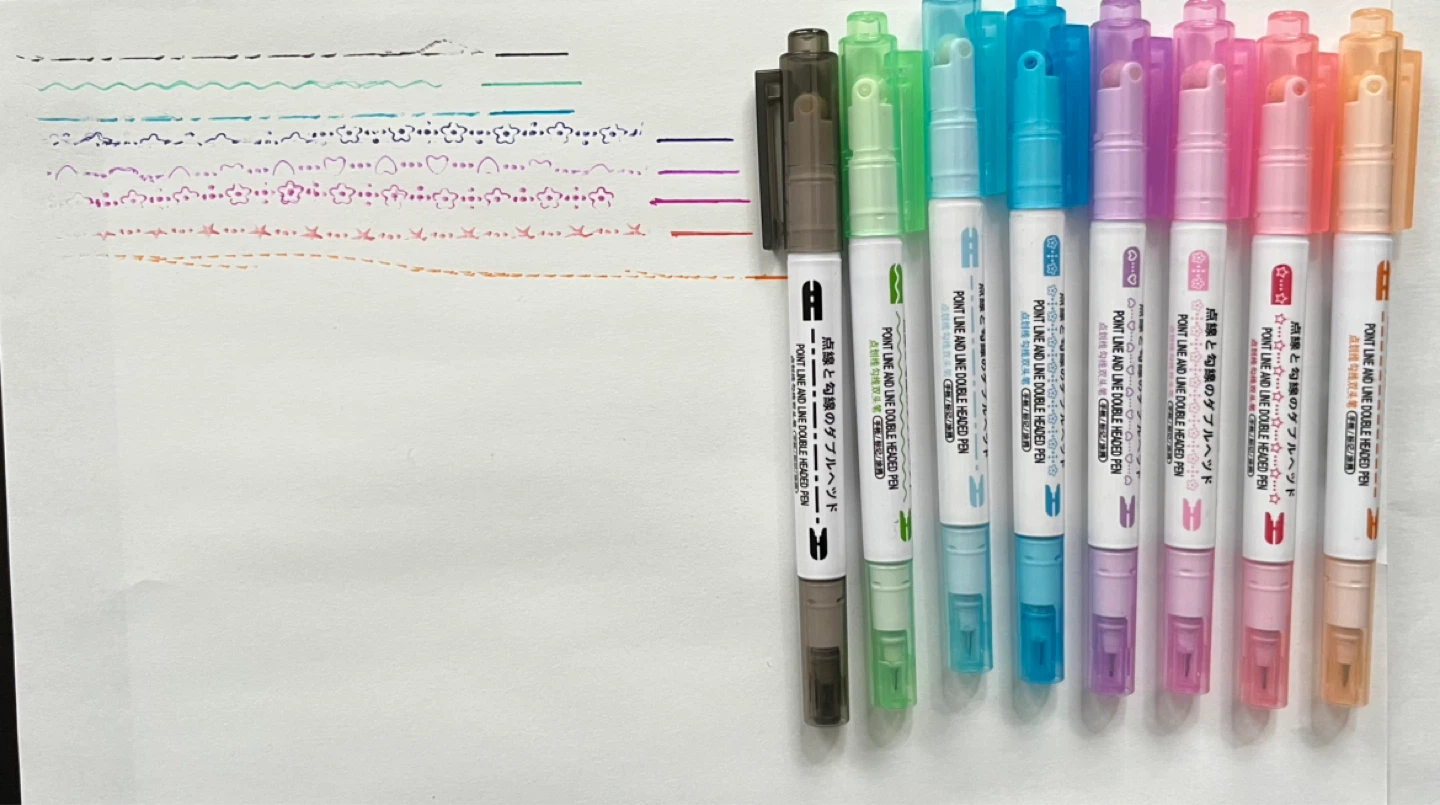 Double-Headed curvy Line Pens (Set of 8)
