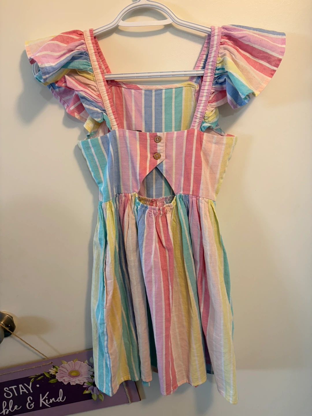 Girls George striped rainbow dress size 8 - photo 2