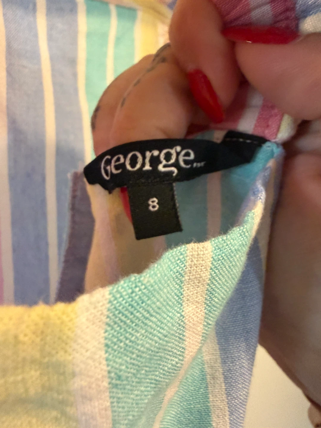 Girls George striped rainbow dress size 8 - photo 3