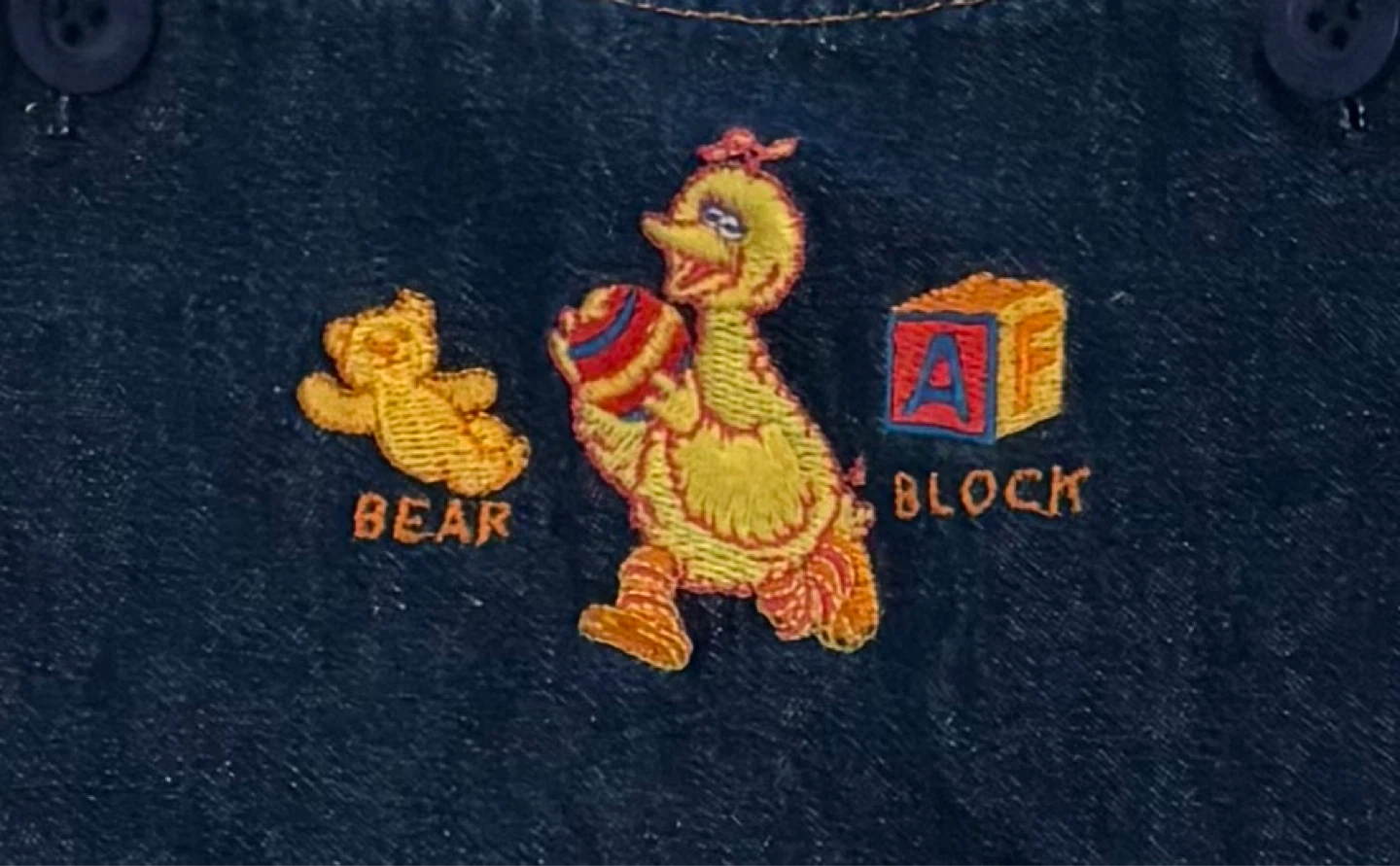 Sesame Street BIG BIRD Denim Dress SZ 2T 24M Vintage 2001 - photo 2
