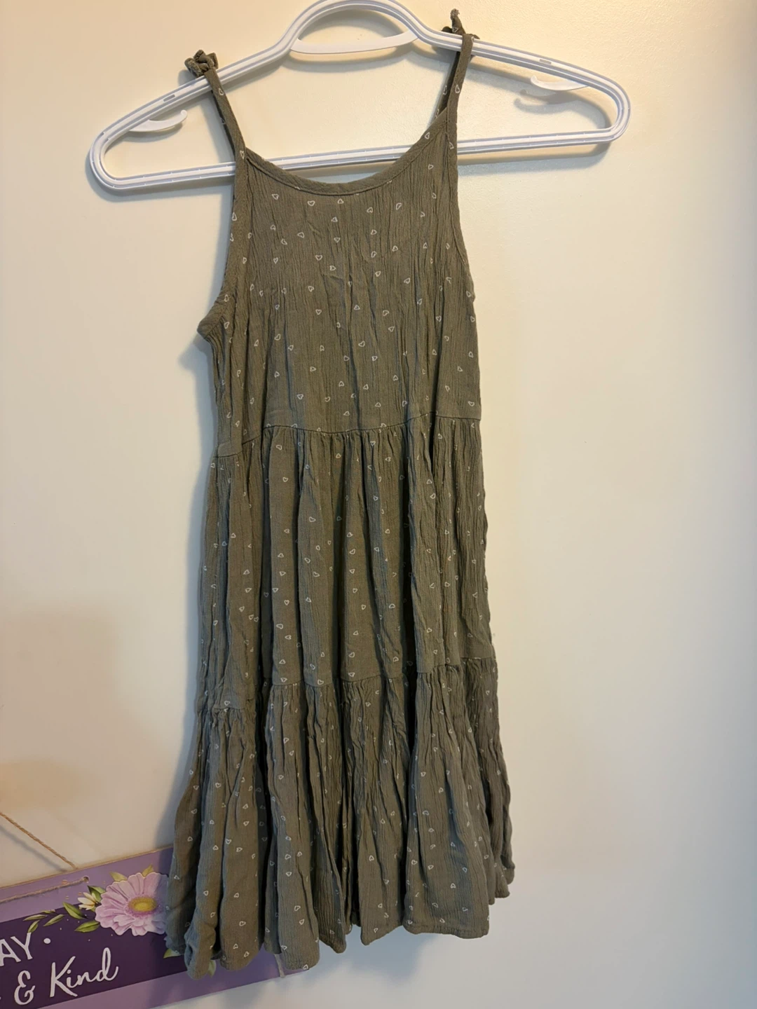 George Girls Dress with White Hearts Size 8