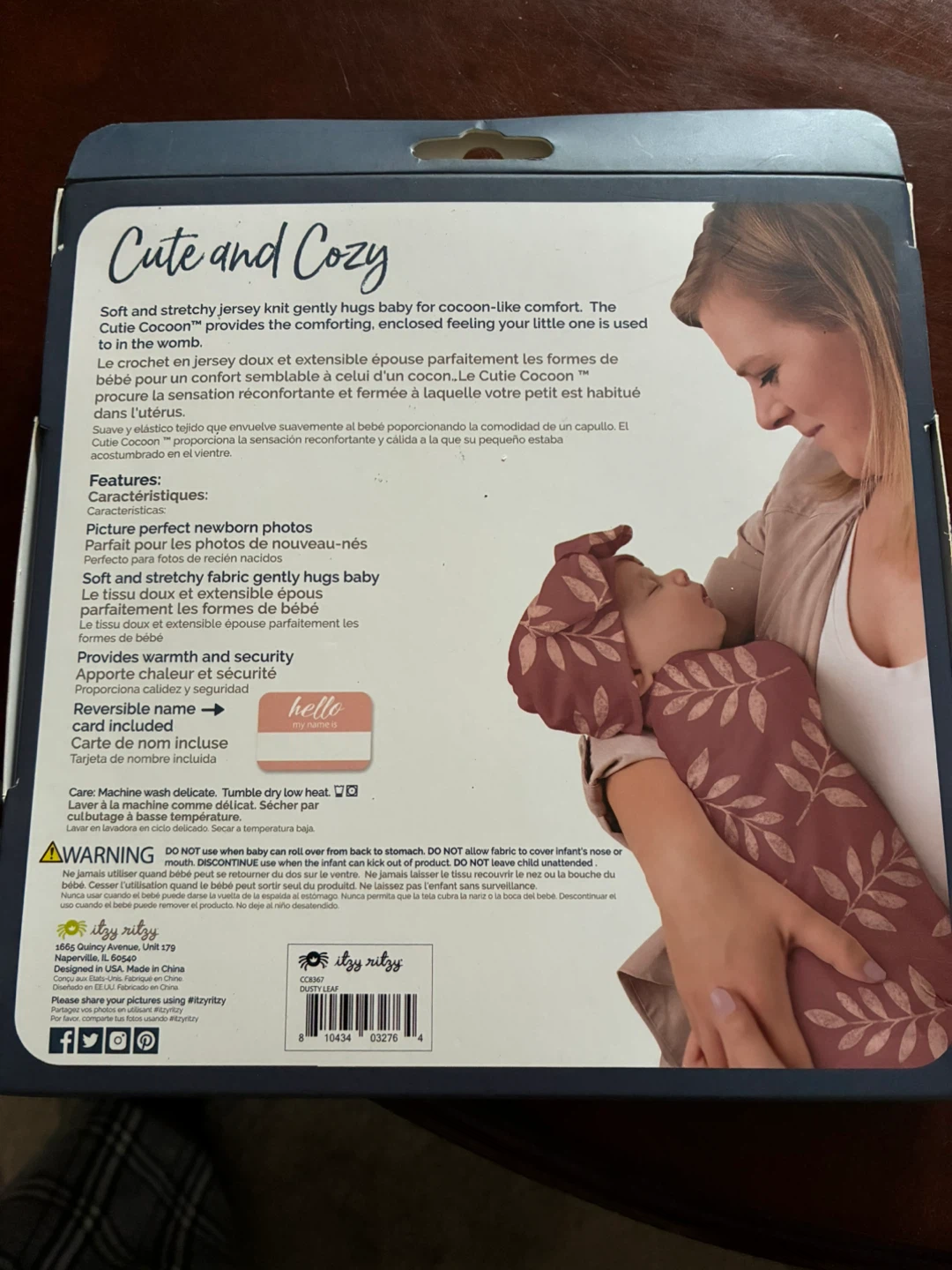 NIB Baby Cocoon & Hat Set Dusty Leaf – Itzy Ritzy swaddling - photo 2