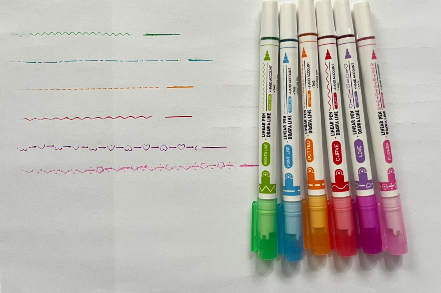 Set of 6 Linear Pen Draw Lines