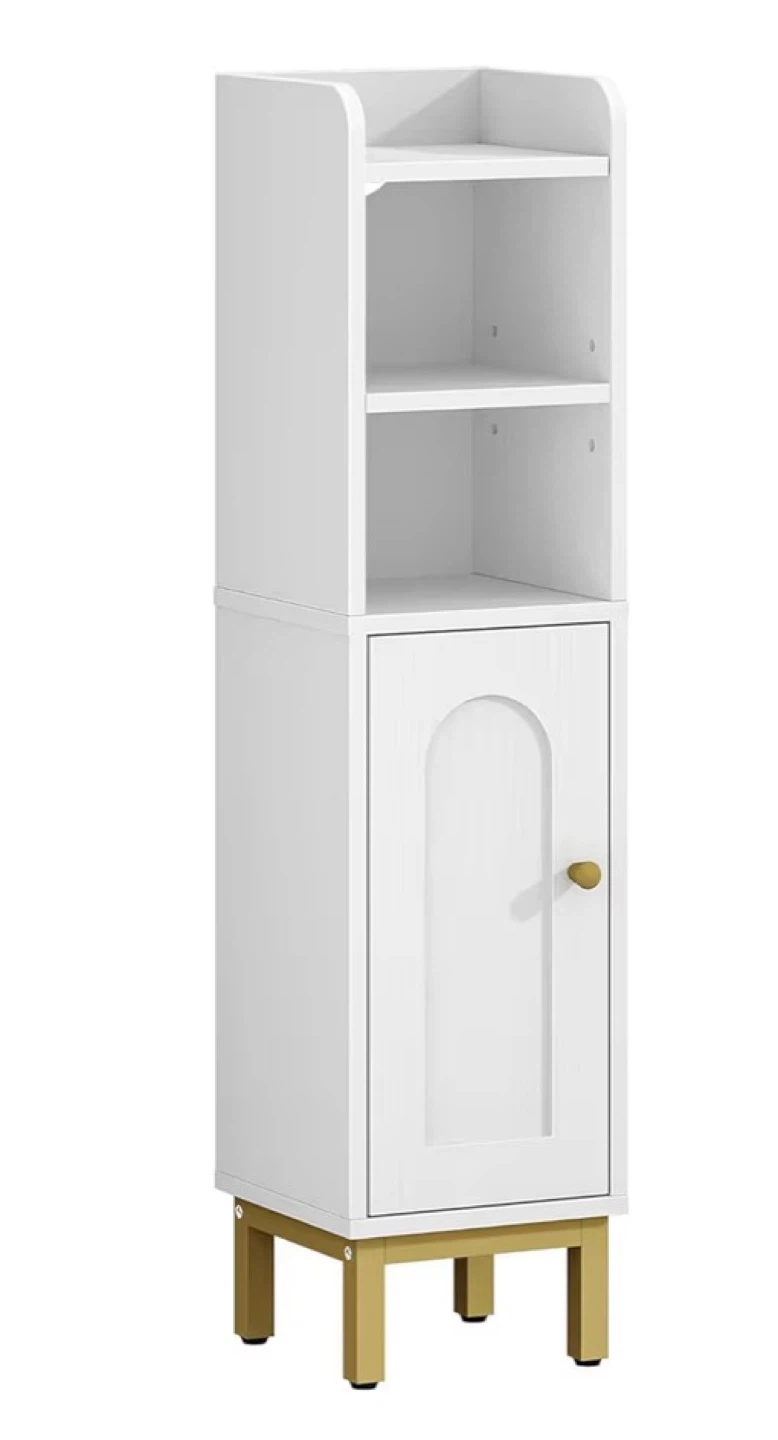 White Narrow Storage Cabinet with Door