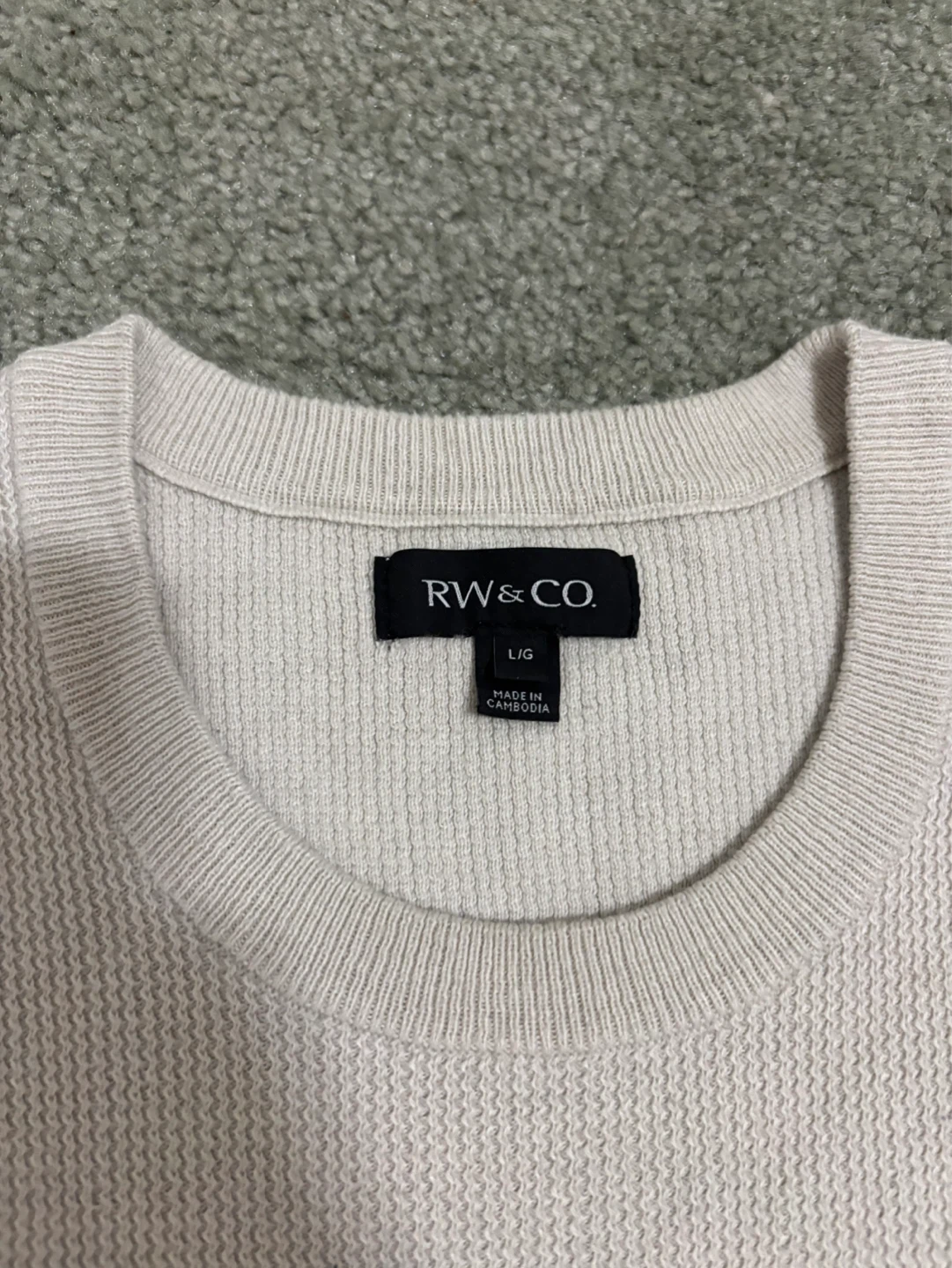 RW&CO. Men's Long Sleeve Sweater - Light Beige - Large - photo 3