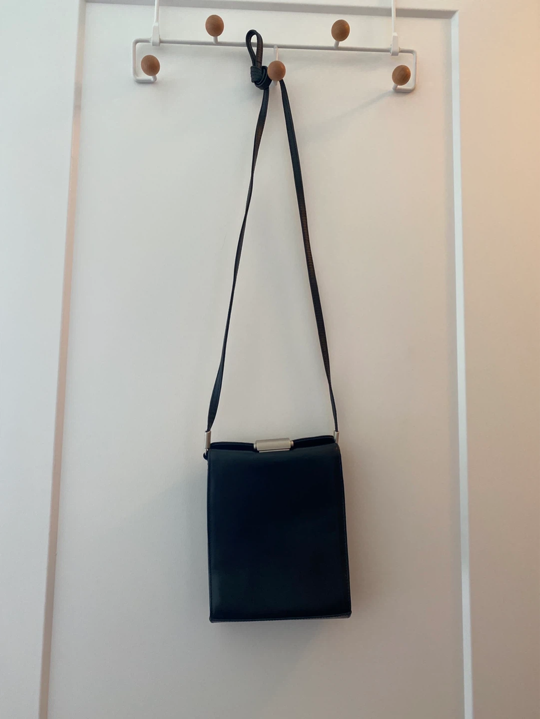 Mandarina Duck Black Leather Shoulder Bag