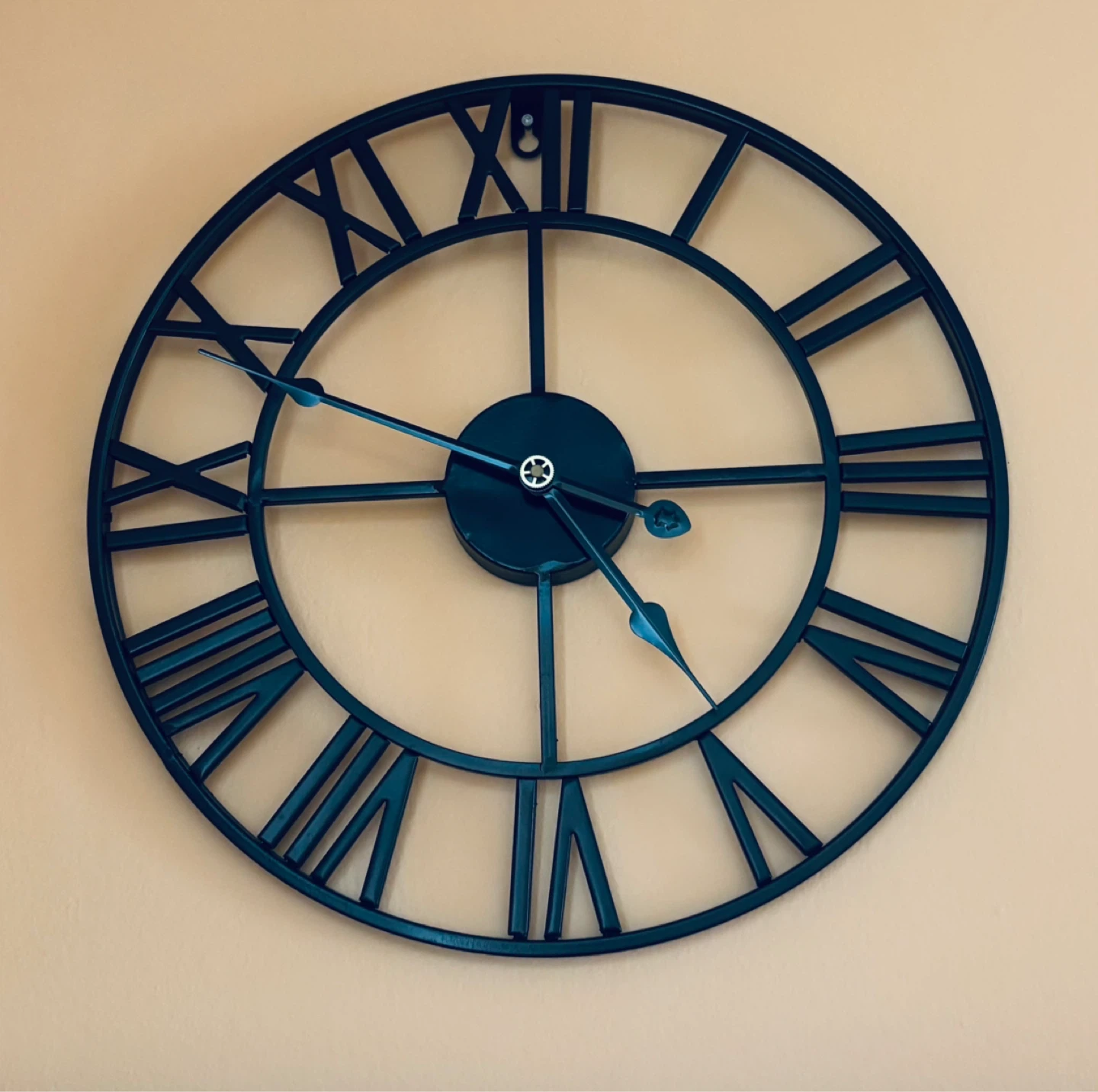 16” Black Metal Roman Numeral Wall Clock