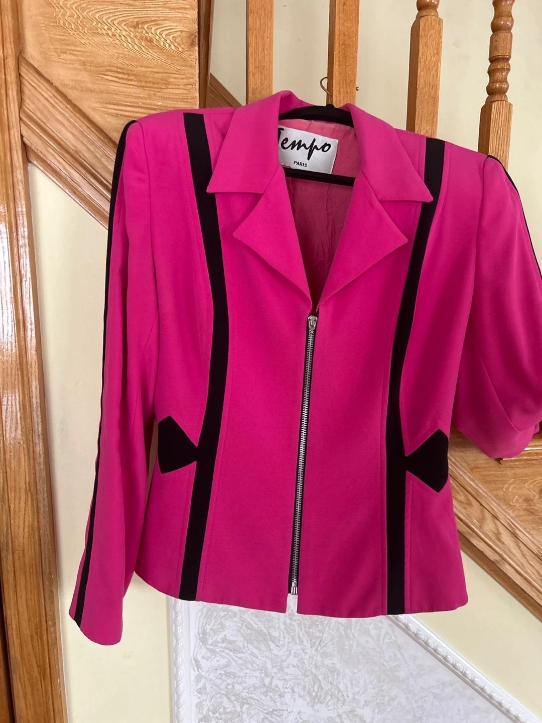 Tempo Paris Pink & Black Blazer
