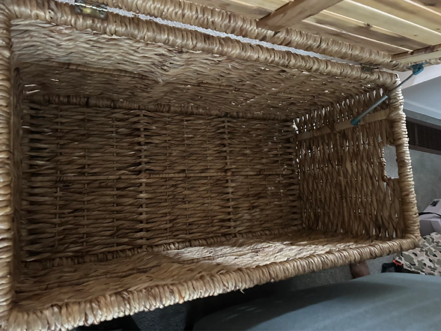 Woven Storage Chest with Wooden Lid - photo 4