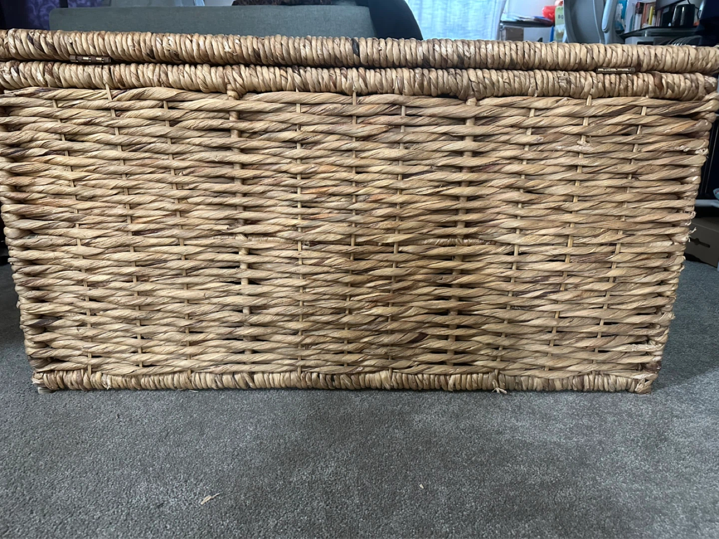 Woven Storage Chest with Wooden Lid - photo 2
