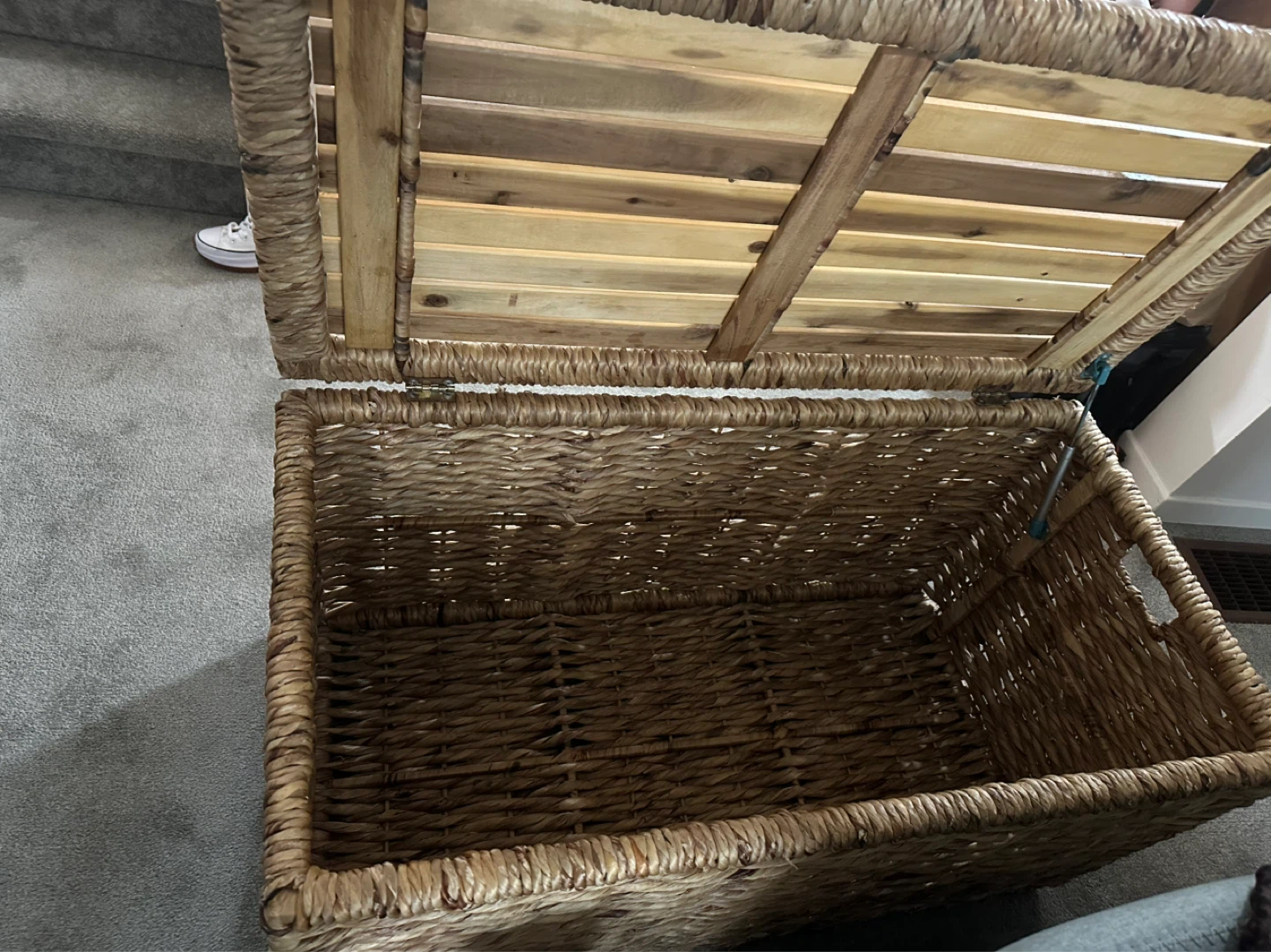 Woven Storage Chest with Wooden Lid - photo 5