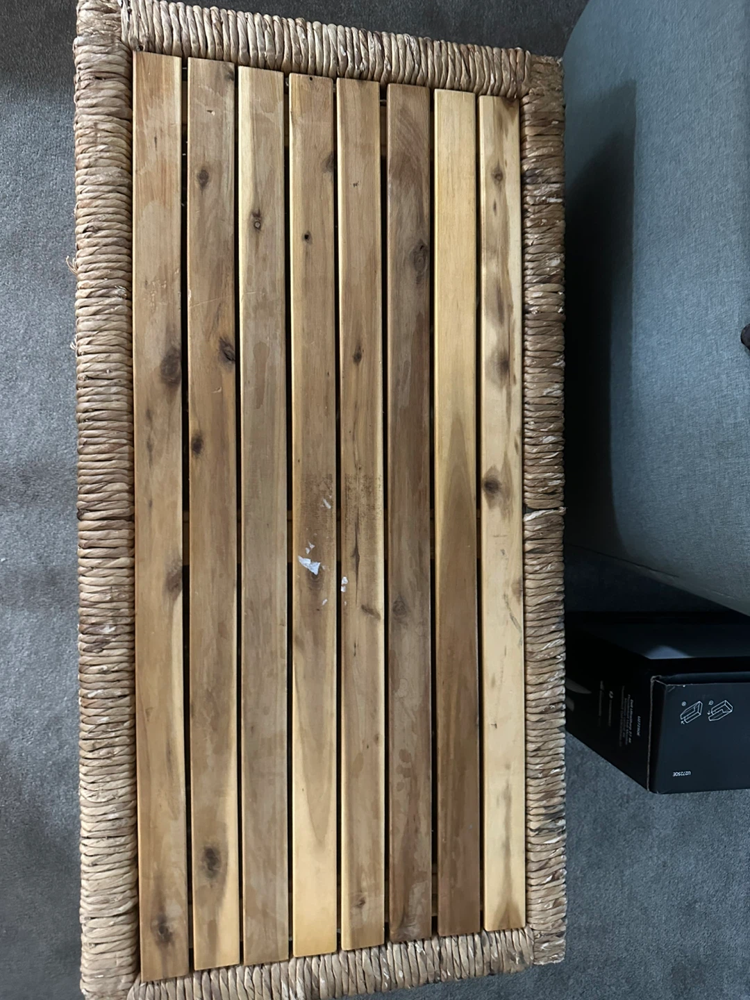 Woven Storage Chest with Wooden Lid - photo 3