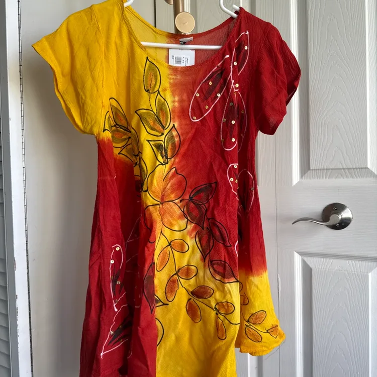 FHA of New York Dress - Yellow/Red - Free Size | Karrot FHA of New York Dress - Yellow/Red - Free Size | Karrot