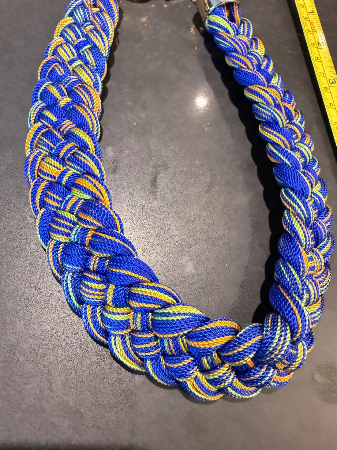 Braided Blue, Yellow & Orange Necklace - photo 3