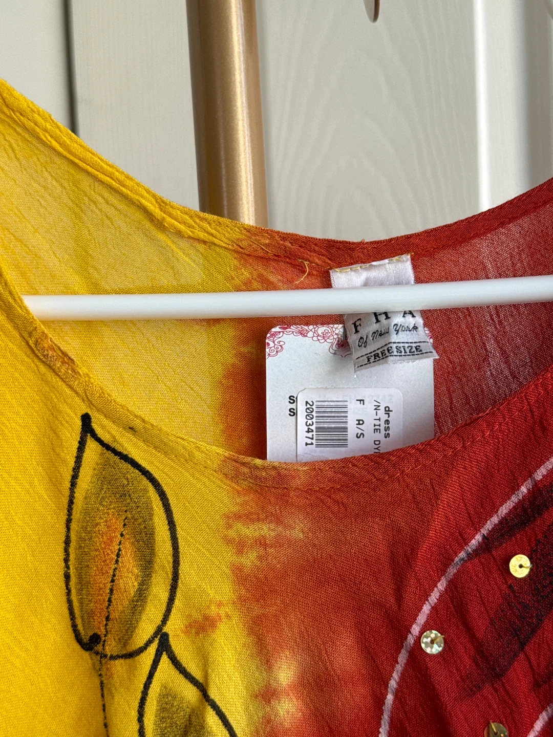 FHA of New York Dress - Yellow/Red - Free Size - photo 3