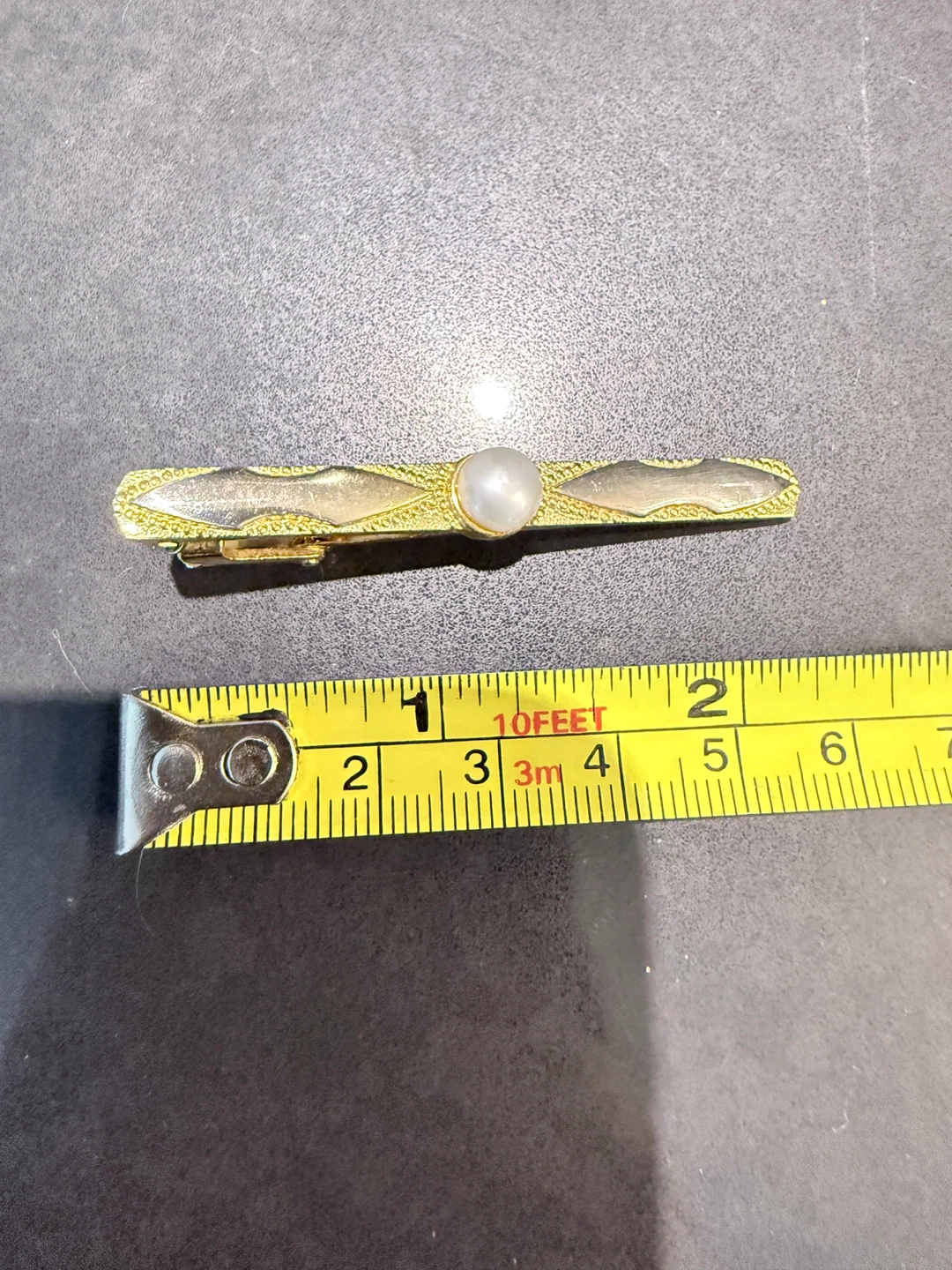 24k Tie Clip with Pearl Accent - photo 3