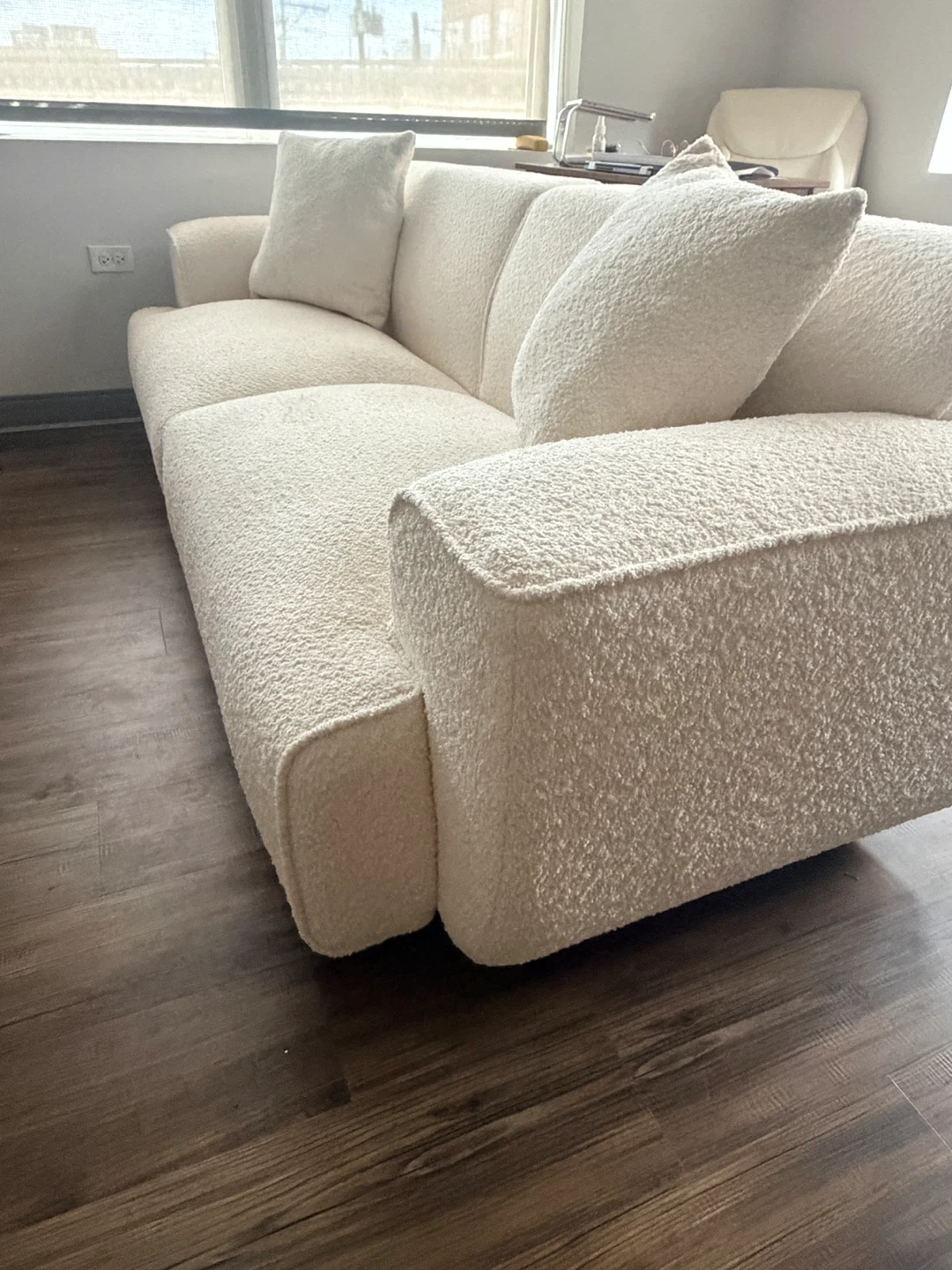 White Boucle Sofa - photo 2