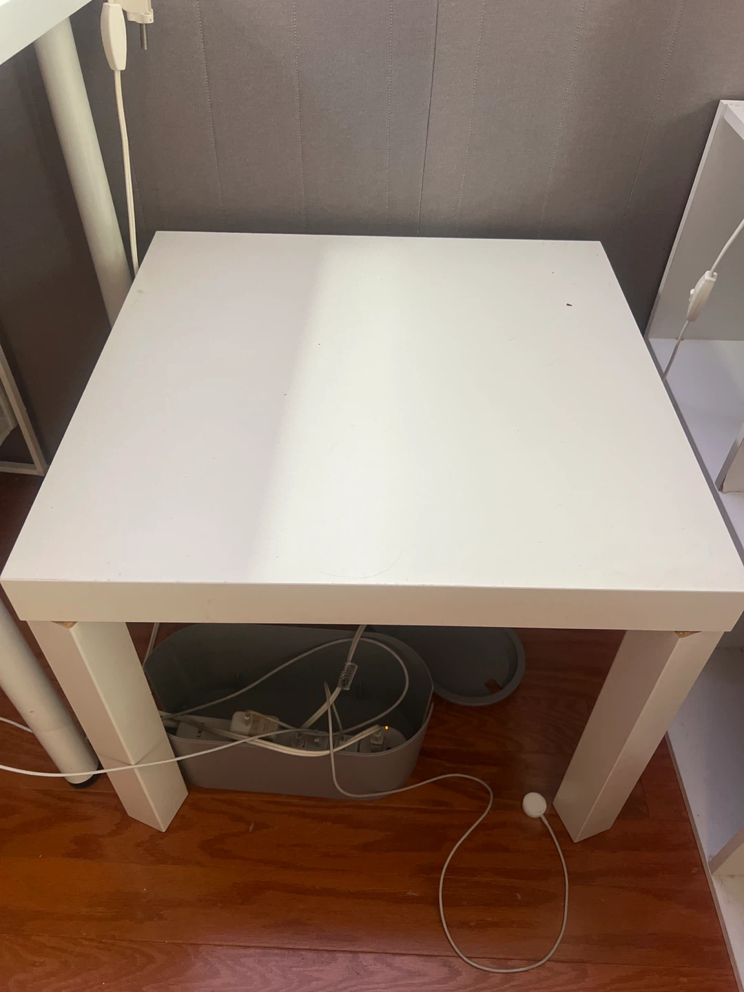 White Square Side Table