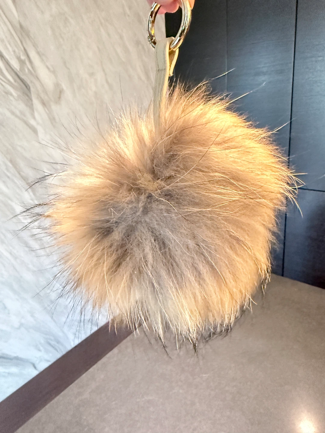 Fur Pom Pom Keychain Charm