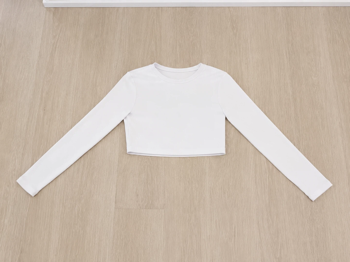 White Long Sleeve Crop Top - photo 2