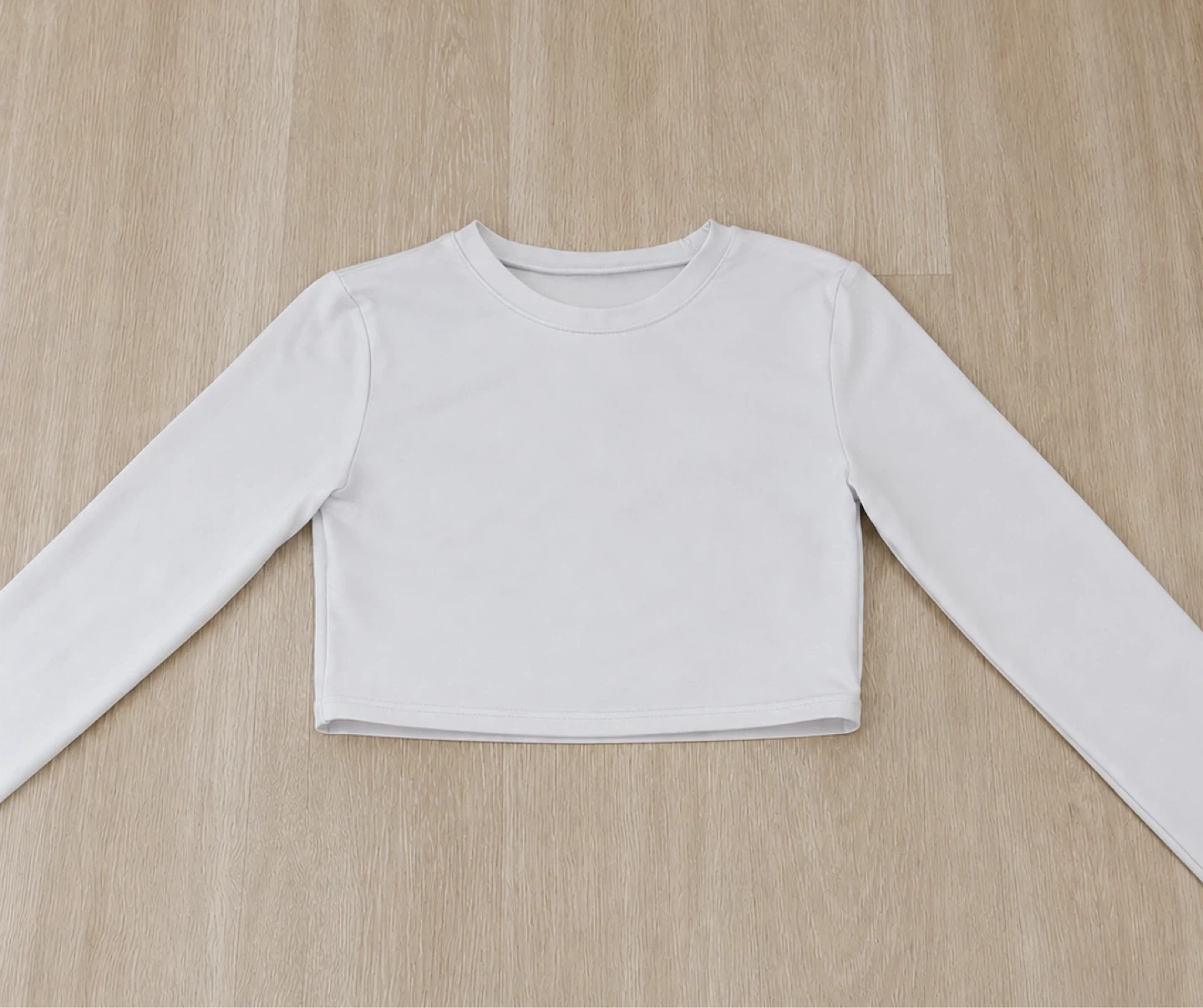 White Long Sleeve Crop Top