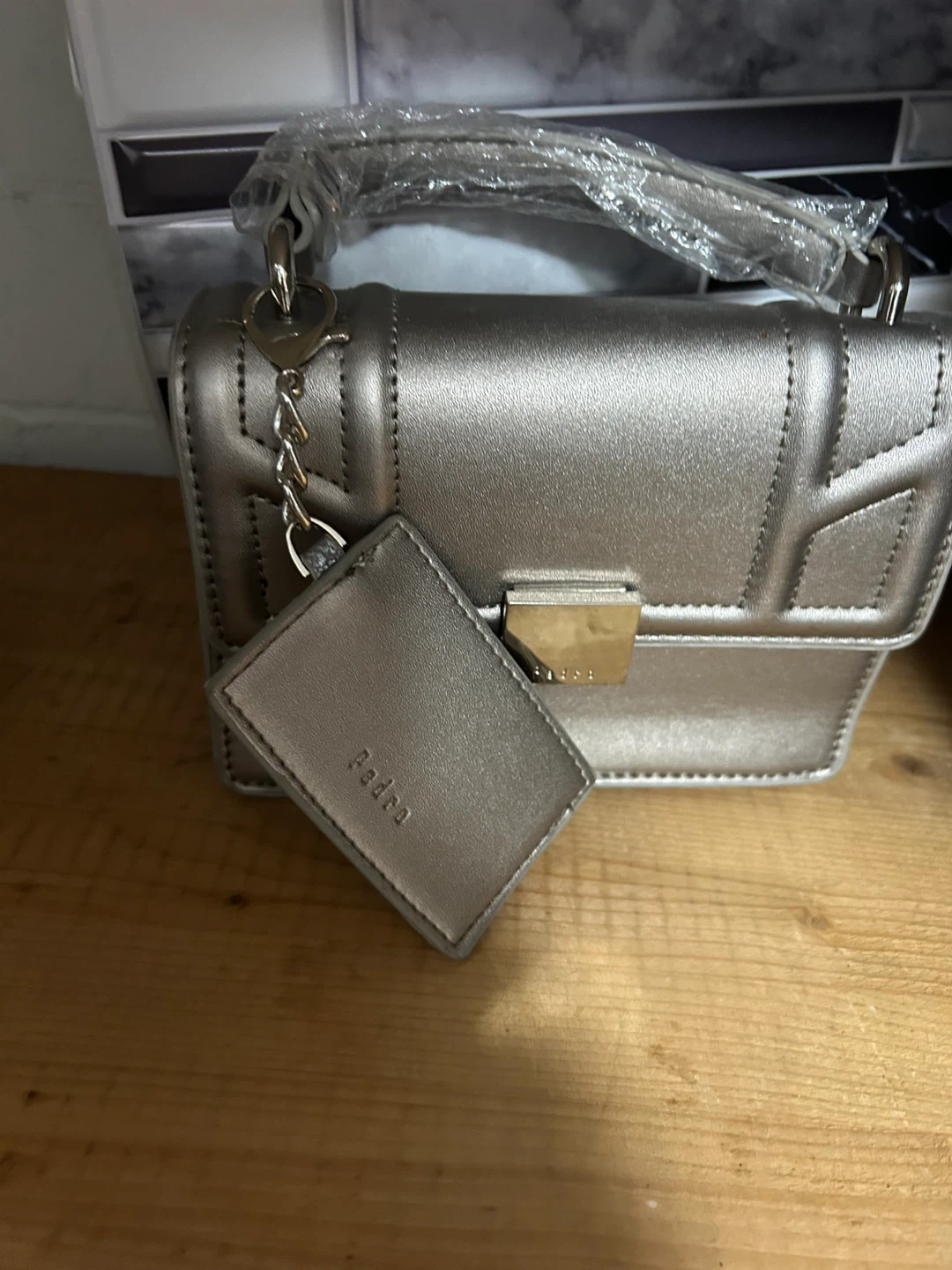 Pedro Metallic Silver Shoulder Bag