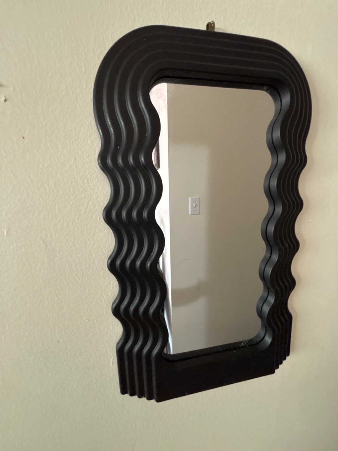 Black Wavy Framed Mirror