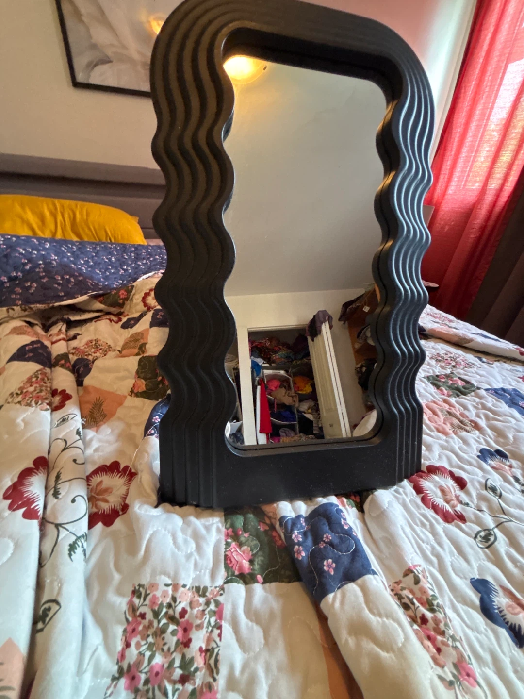 Black Wavy Framed Mirror - photo 2