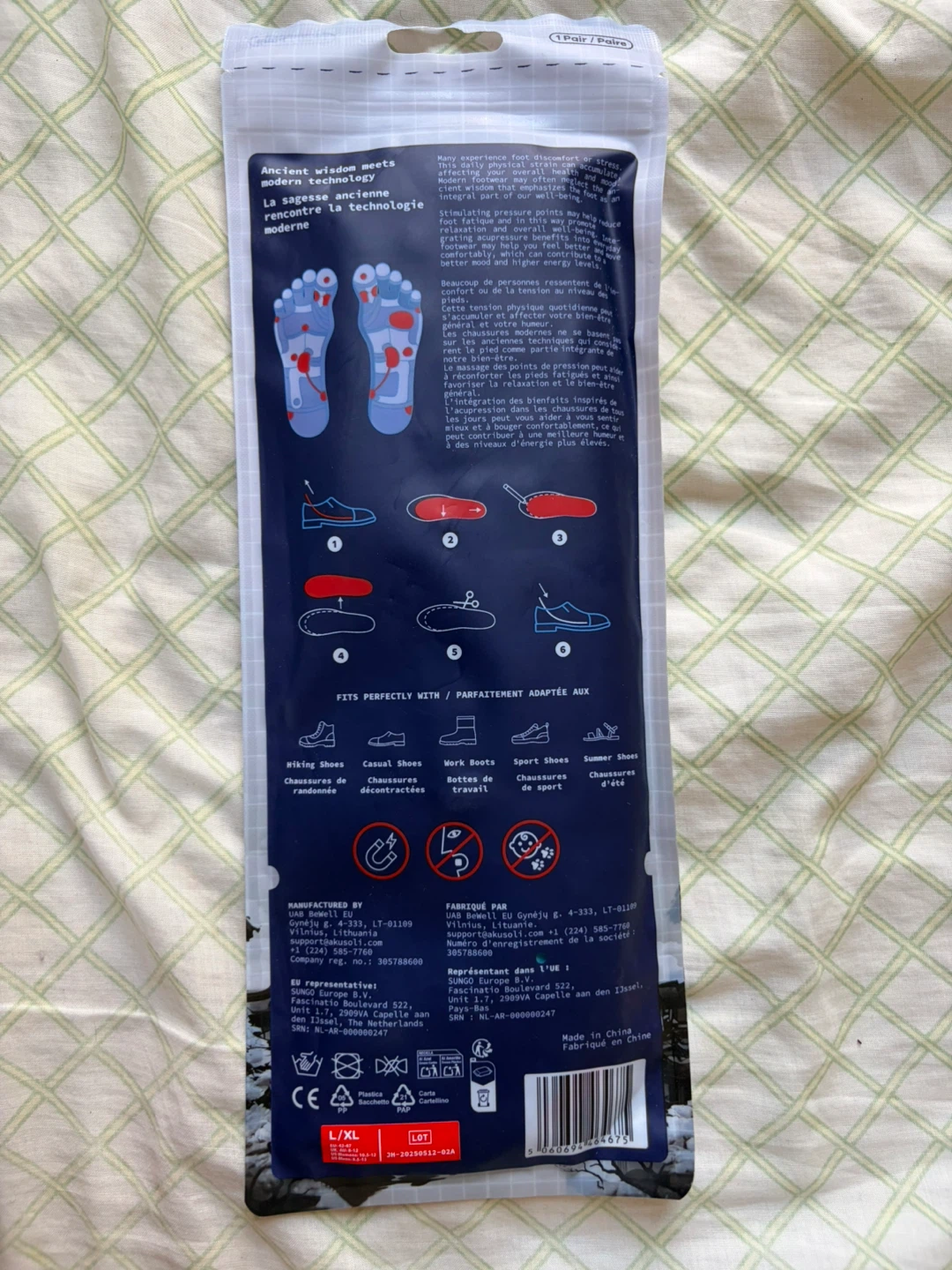 New AKUSOLI Magnetic Shoe Insoles. Arch Support, (Size L / XL) - photo 2