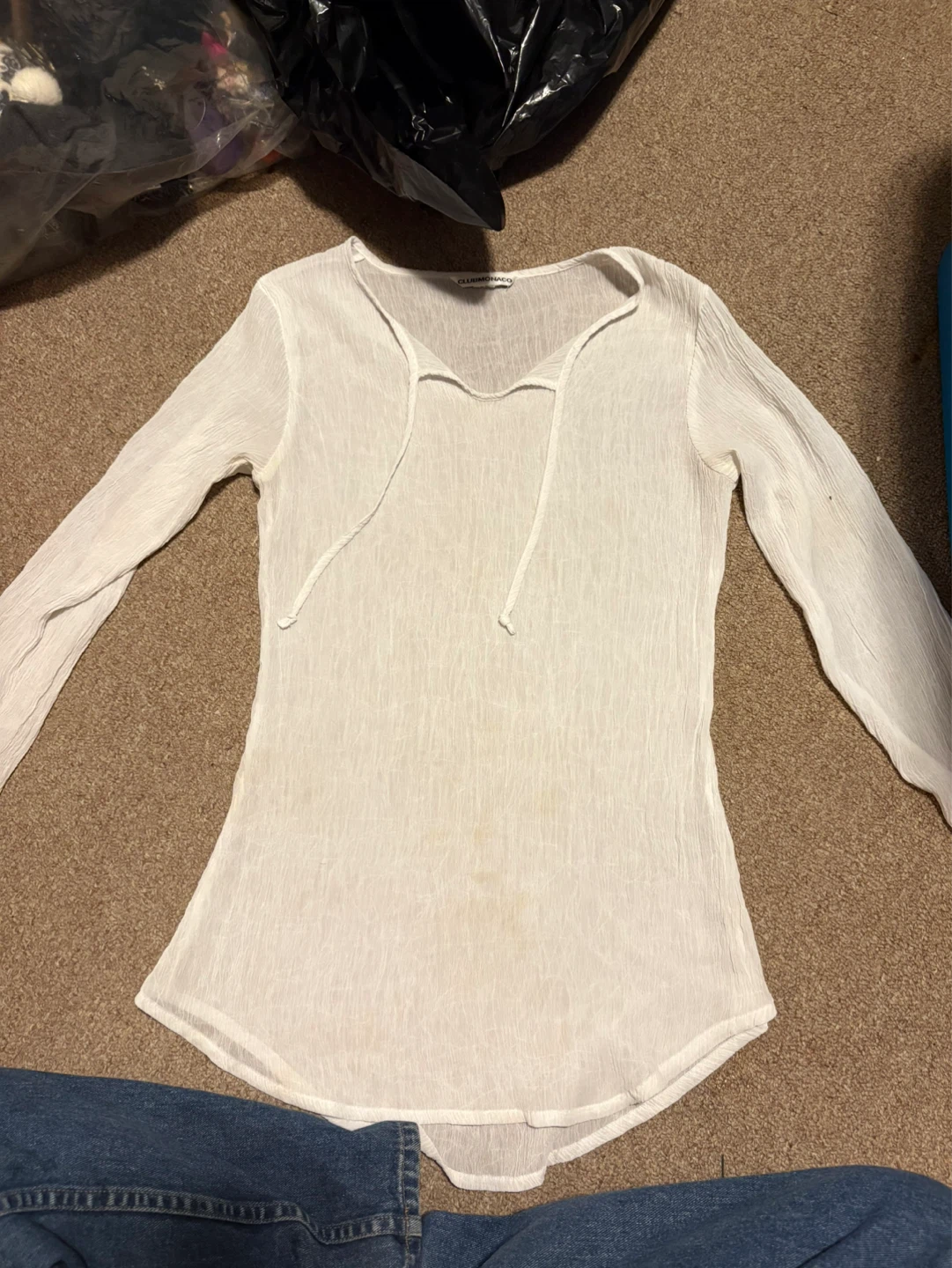 Club Monaco White Gauze Blouse