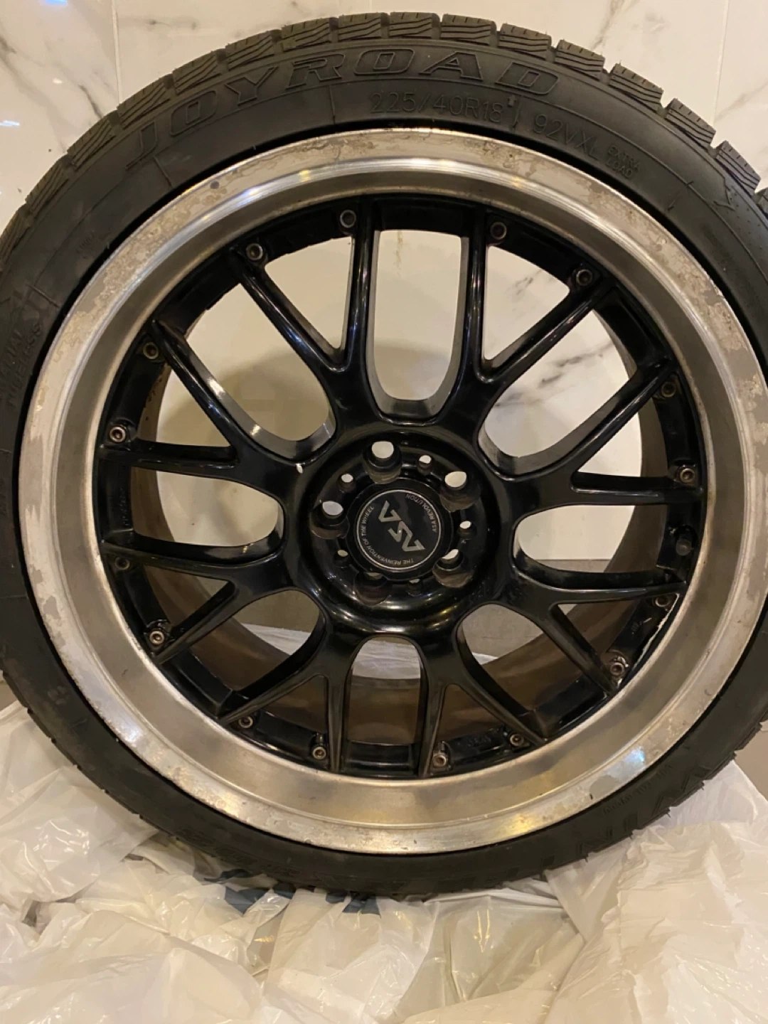 4 ASA Rims Black with Silver Lip