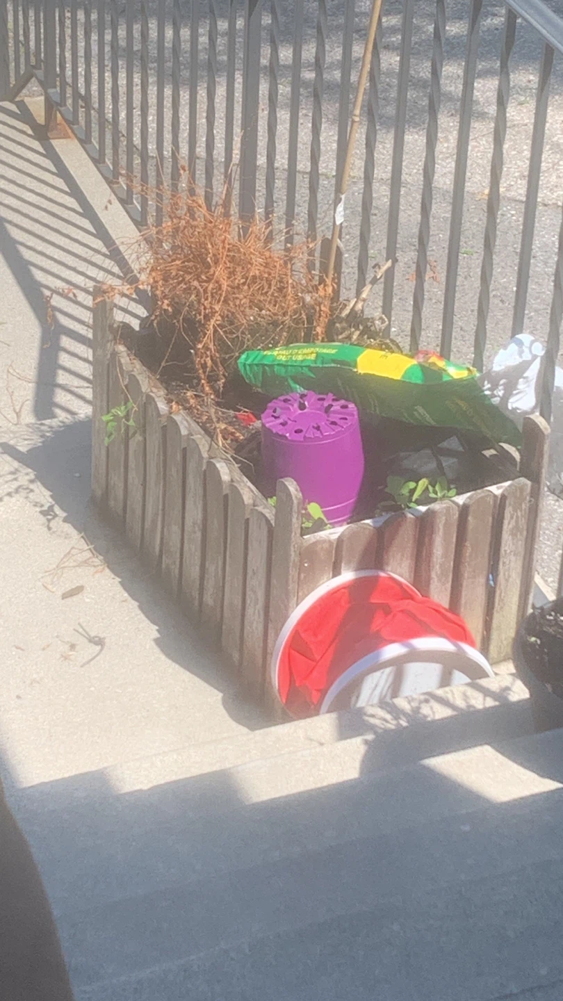 Wooden Planter with Potting Soil and Accessories