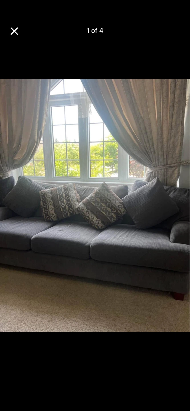 Grey Sectional Sofa with Pillows - photo 4