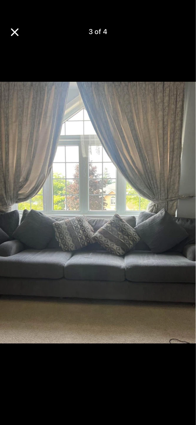 Grey Sectional Sofa with Pillows - photo 3