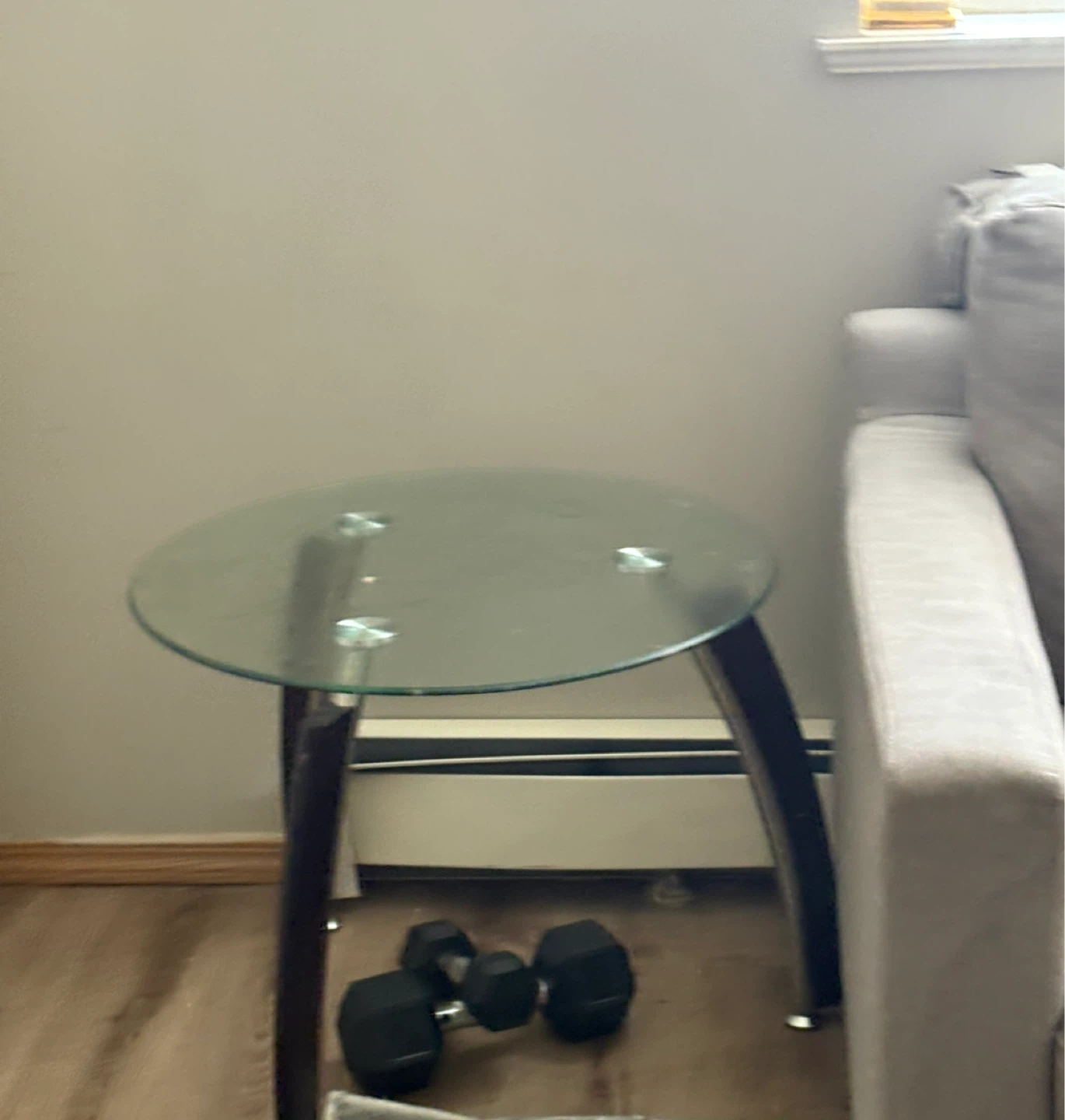 3 piece, Oval glass coffee table with two side tables - photo 4