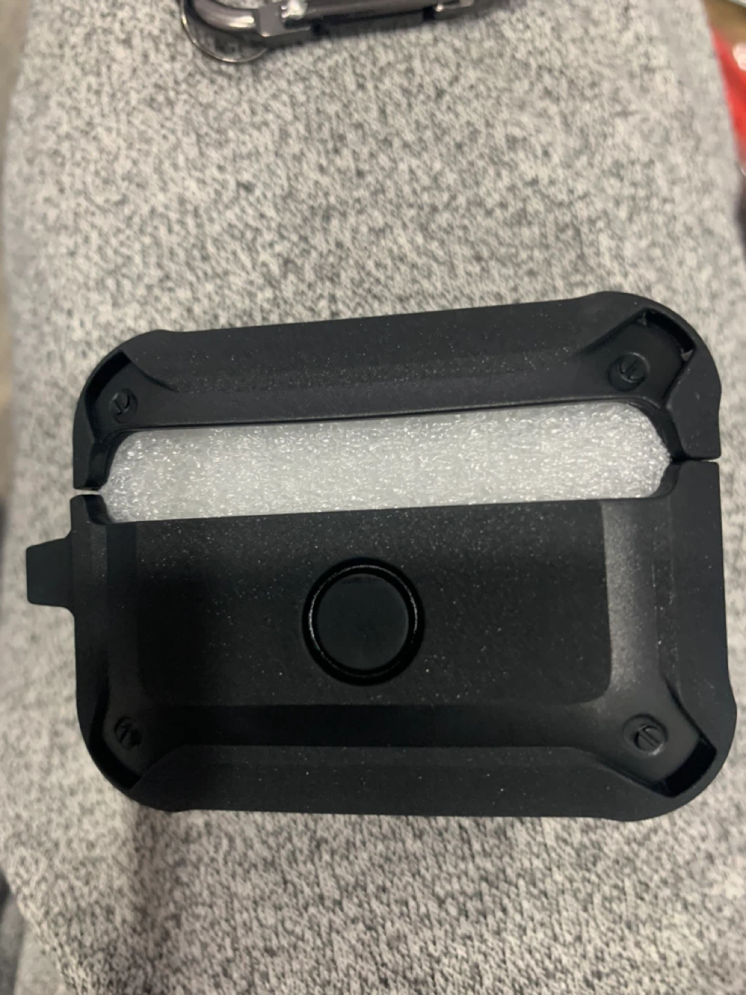 Red and Black Protective Case with Carabiner for AirPods Pro - photo 4