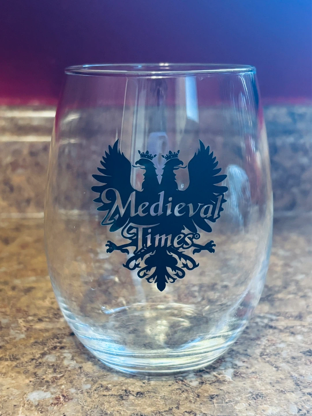 Medieval Times Stemless Wine Glass